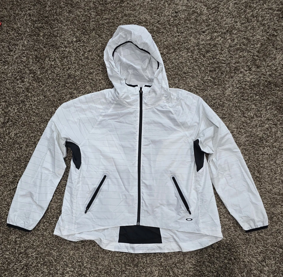 Jaqueta de corrida feminina Oakley não convencional branca tamanho pequeno ajuste regular - Imagem 1 de 4