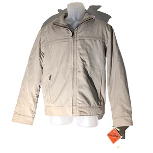 Dockers Stain Defender Men's Small, Tan Bomber Jacket, Lined Coat, 5 Pocket, Zip - Picture 1 of 15
