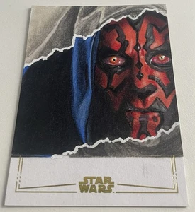 Topps Star Wars Chrome 2025 Darth Maul Gold Foil Sketch 1 of 1  - Picture 1 of 2
