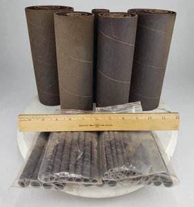 Spindle Sanding Sleeve Lot 9" 6" Tall 4" 3" 2" 1-1/2" 1" 3/4" 1/2" 120 Grit Sand - Picture 1 of 13