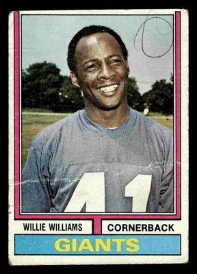 1974 Topps #284 Willie Williams - New York Giants (MARKED) - Image 1 of 2