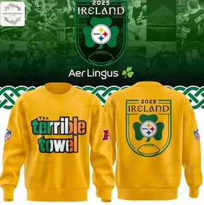 Pittsburgh Steeler 2025 Ireland Dublin Game 3D Sweatshirt - Picture 1 of 2