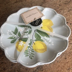 Set 4 LAURA ASHLEY 8.5” Salad Plates Blue Chinoiserie Floral MELAMINE Plate NEW - Picture 1 of 8