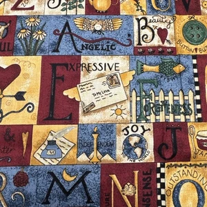 Debbie Mumm Mumms The Word Alphabet Cotton Quilting Fabric 1 Yard #23 - Picture 1 of 10