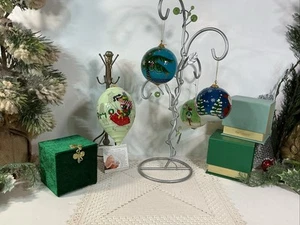 Pier 1 Li Bien Ornamente ~ 4 Stück ~ Palme ~ Weihnachtsmann ~ Schneemann ~ Paris Shop Girl - Bild 1 von 18