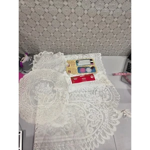 Vintage Spitzen Konvolut Deckchen Tischläufer Basteln Nähen Zubehör 12 Stück - Bild 1 von 16
