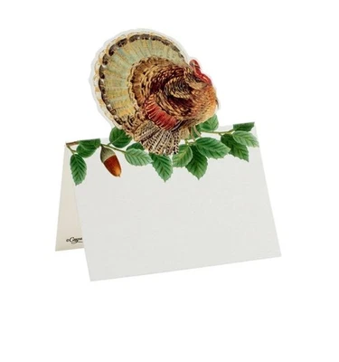 Tarjetas de lugar troqueladas Caspari, pavo y bellotas - 2 paquetes (89913P) Foto 1 de 2