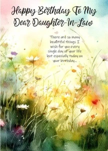 NEW DESIGN Happy Birthday To My Precious Daughter-in-law A5 Card Birthday Love - Picture 1 of 3