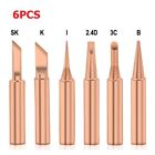 6PCS Internal Heating Bare Copper Iron Tip Lead-free 936 Soldering Iron Tips