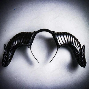 Diadema demonio gótico cuerno grande para adultos | Tocado de Halloween Juegos con disfraces negro - Imagen 1 de 9