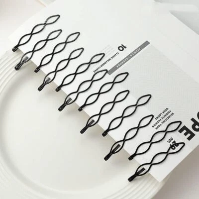 12 Pcs Mini Bobby Pins, Vintage Hair Pins in Black, Invisible Bangs Clips - Image 1 of 4