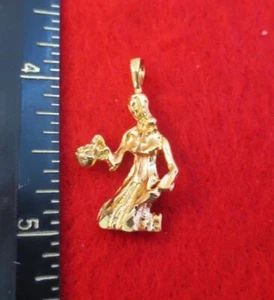 14 KT GOLD PLATED 3D ZODIAC VIRGO CHARM PENDANT - Picture 1 of 1