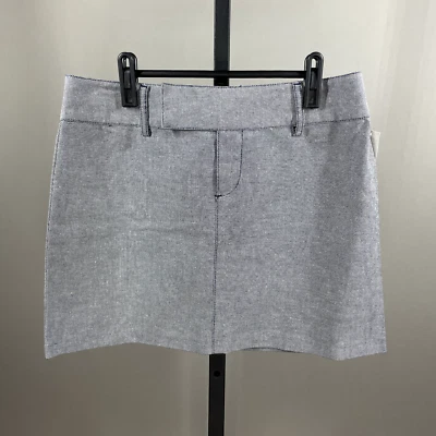 NUEVA Falda Antigua Azul Marino Mujer 6 Azul Blanco Algodón Lino Y2K Vintage Foto 1 de 4