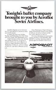 Anuncio impreso Aeroflot Soviet Airlines, IL-62 Turbojet años 70 - Imagen 1 de 2