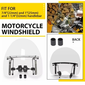 For R1200C R18 Classic R Nine T Clear 7/8" 1" Handlebar Windshield Windscreen - Picture 1 of 15