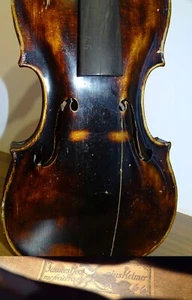 VERY OLD BAROQUE VIOLIN labelled JOANNES GEORGIUS HELMER (Nr. 424) - Picture 1 of 24