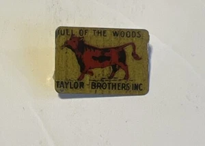 Bull of the Woods, Taylor Brothers, Inc. Tin Tobacco Tag - Picture 1 of 2