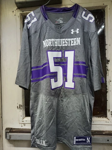 Northwestern Wildcats Under Armour Pat Fitzgerald #51 Football Jersey XL NWOT Cover