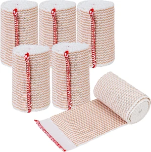 Elastic Bandage Wrap Compression Bandages 3 Inches 6 Packs Latex-Free Self-Closu - Picture 1 of 12