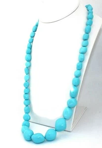 Collana lunga, donna, pasta di Turchese, Pietre irregolari a scalare, ITALY  - Picture 1 of 3