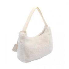 Prada Re-Edition 2000 Spugna Mini Bag Handbag Fabric -White 1Ne515