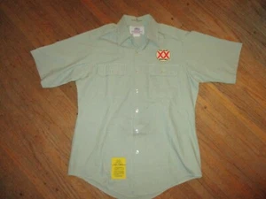 DOS EQUIS XX BEER WORK SHIRT vtg Delivery Guy Patch Uniform 15.5 MEDIUM - Picture 1 of 5