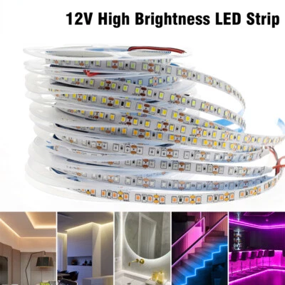 Светодиодная лента 2835 DC12V 24V 120LEDs/m 6 Вт/м гибкий светодиодный свет 3000K 4000K 5 м/лот - Изображение 1 из 4