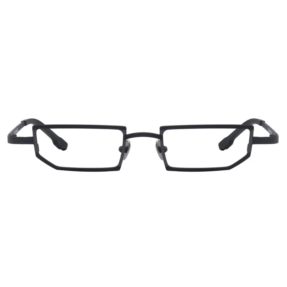 Gafas de metal rectangulares con marco de titanio geométrico y lentes estrechas pequeñas Foto 1 de 1