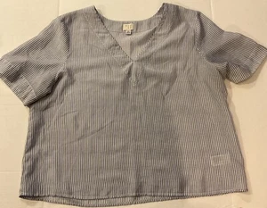 A New Day V Neck Popover Blue White Stripe XL - Imagen 1 de 3