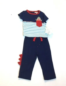 Set Completo Quiltex Bambino 6-9 Mesi Blu Manica Lunga Novità Tema Squalo - Foto 1 di 7