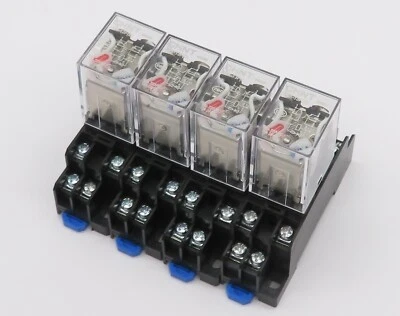 4 relè di potenza CHINT JQX-13F relè a innesto 220V AC DPDT 2W 10A + socket CZT08A