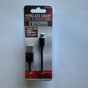 Wireless Gear 10 ft sync and charge cable for USB-C Devices - Picture 1 of 2