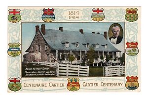 Canada QC Quebec - Cartier Centenary 1914 Patriotic Postcard - Unused -