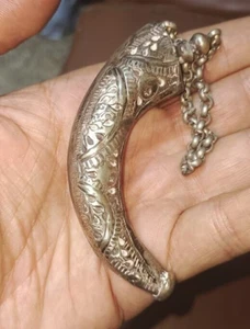 vintage 925 Sterling Silver Antique Eyeliner, Egyptian Made With Chain and Pin - Picture 1 of 9