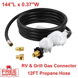 12FT Propane Hose with Regulator For Heater, RV, Grill, Gas Stove, Gas Generator - Picture 1 of 8