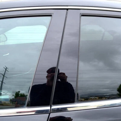 Calcomanía negra brillante para Nissan Versa 2020-2023 con poste de pilar cubierta de ventana Foto 1 de 4