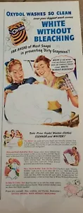 1945 jabón de lavandería Oxydol detergente blanco sin blanqueamiento anuncio limpio - Imagen 1 de 1