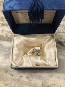 Intarsierter Larimar 925 Vermeil Statement Ring - Bild 1 von 8