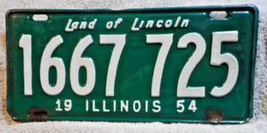 Placas de licencia de Illinois 1954 - Imagen 1 de 1