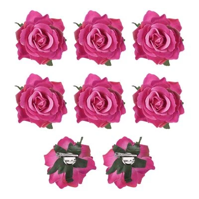 8 Pcs Rose Flower Hair Clips 4 Inch Flower Hair Pins Flower Brooch for Women ... - Image 1 of 4