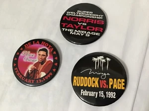 Boxing Las Vegas pin button souvenirs , 1992 and 1999 (de la Hoya) - Picture 1 of 2