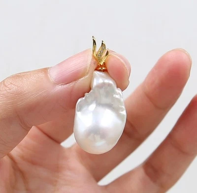 Classic White Keshi Baroque 26 mm Pearl Necklace - Изображение 1 из 4