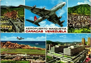 Vintage Airplane Postcard Aeropuerto Maiquetia Caracas Venezuela Airport - Picture 1 of 3