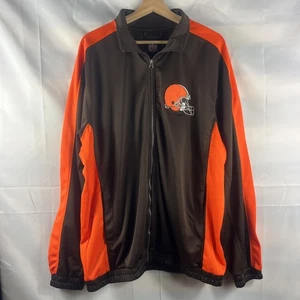 NFL FOOTBALL GIII CLEVELAND BROWNS FULL ZIP STITCHED WARM UP JACKET Size Large - Bild 1 von 7