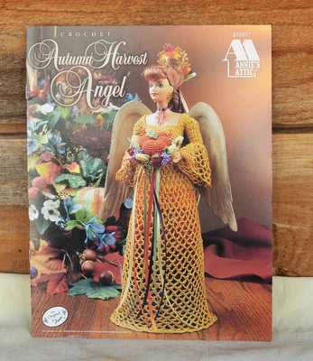Annie's Attic Crochet Pattern Autumn Harvest Angel for Barbie #870917 with Fruit - Image 1 of 4
