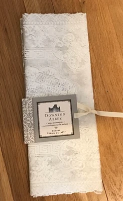 Downton Abbey Heritage Lace Grantham White Lace Table Runner NWT  14 X 54” - Image 1 of 4