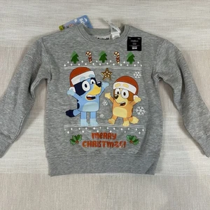 Neu mit Etikett Bluey & Bingo Unisex Kinder Größe XS Weihnachten Sweatshirt mit Rundhalsausschnitt NEU X Small - Bild 1 von 11