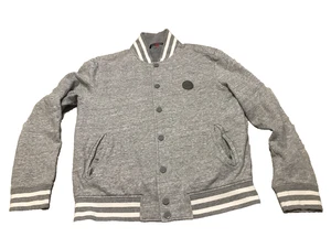 Vineyard Vines Varsity Jacke Gr. M grau Druckknopf Langarm gefüttert Herren - Bild 1 von 13