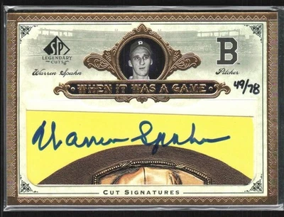 Warren Spahn 2006 SP Legendary Cuts When It Was A Game Auto /78 #WGC-WS - Image 1 of 2