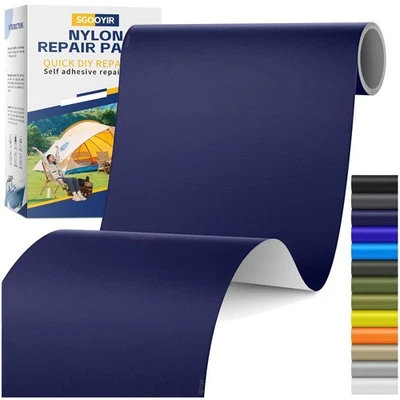 SGOOYIR Selbstklebende Nylonflicken Reparaturset für Kleidung, Zelte und Outdoorartik...